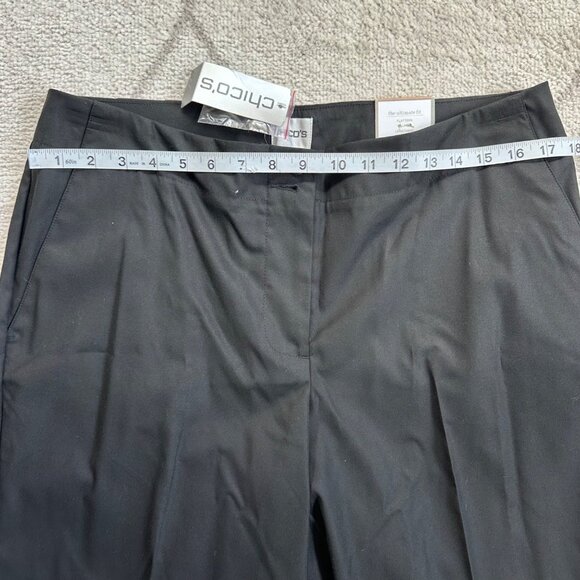 NWT Chico's the Ultimate Fit Slimming Black Wide Leg Front Pleat Pant (L/12) - Picture 3 of 7